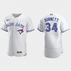 Men's Toronto Blue Jays A.J. Burnett White Authentic Retired Player Jersey