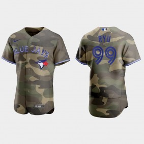 Hyun-Jin Ryu Toronto Blue Jays 2021 National Armed Forces Day Authentic Jersey - Camo