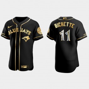 Toronto Blue Jays #11 Bo Bichette Gold Edition Authentic Jersey - Black