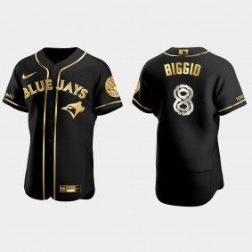 Toronto Blue Jays #8 Cavan Biggio Gold Edition Authentic Jersey - Black