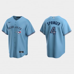 Toronto Blue Jays #4 George Springer Replica Alternate Jersey - Powder Blue