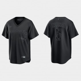 Toronto Blue Jays Santiago Espinal Pitch Black Fashion Replica Jersey - Black