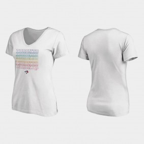 Women's Toronto Blue Jays White City Pride V-Neck T-Shirt